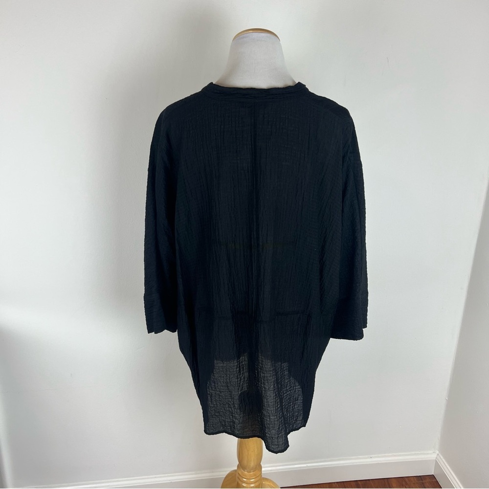 Cos Button Down Oversized Light Weight Black Top … - image 6